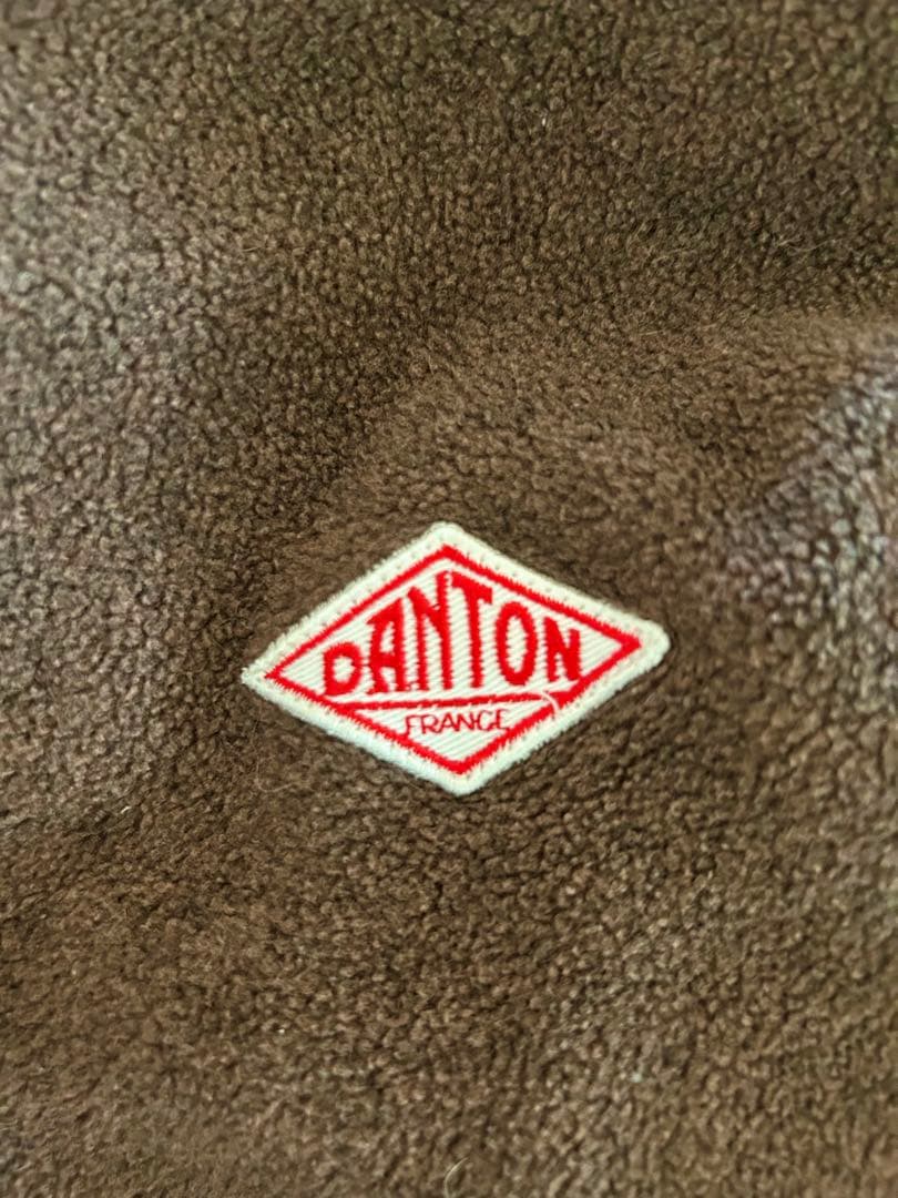 DANTONダントン フリース ノーカラージャケット 焦げ茶ブラウン サイズ42