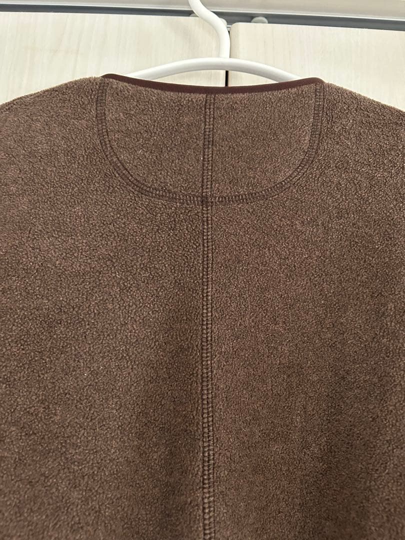 DANTONダントン フリース ノーカラージャケット 焦げ茶ブラウン サイズ42