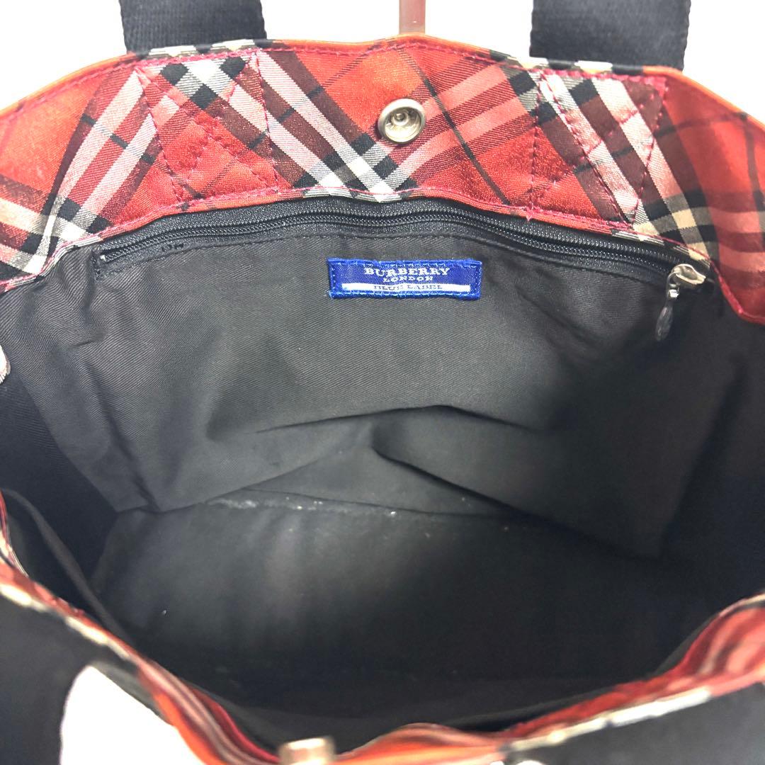 値下げ　バーバリーブルーレーベル　チェック　赤