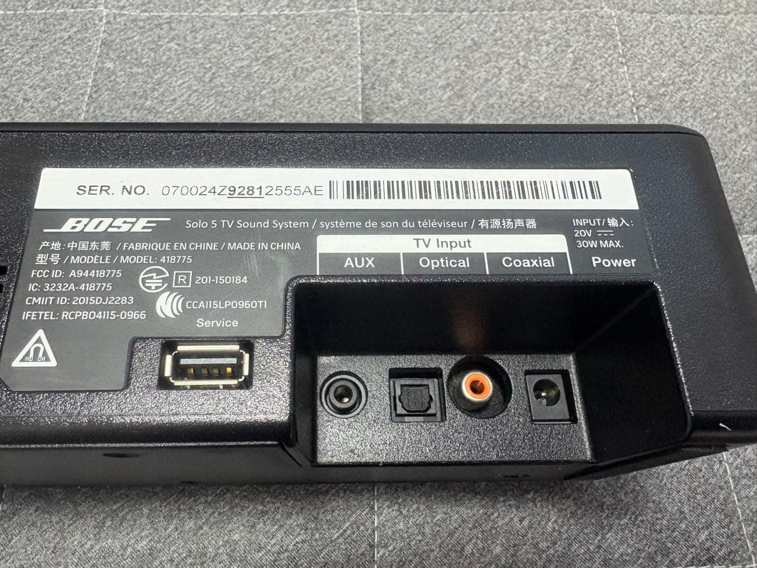 美品Bose Solo 5 TV sound system サウンドバー