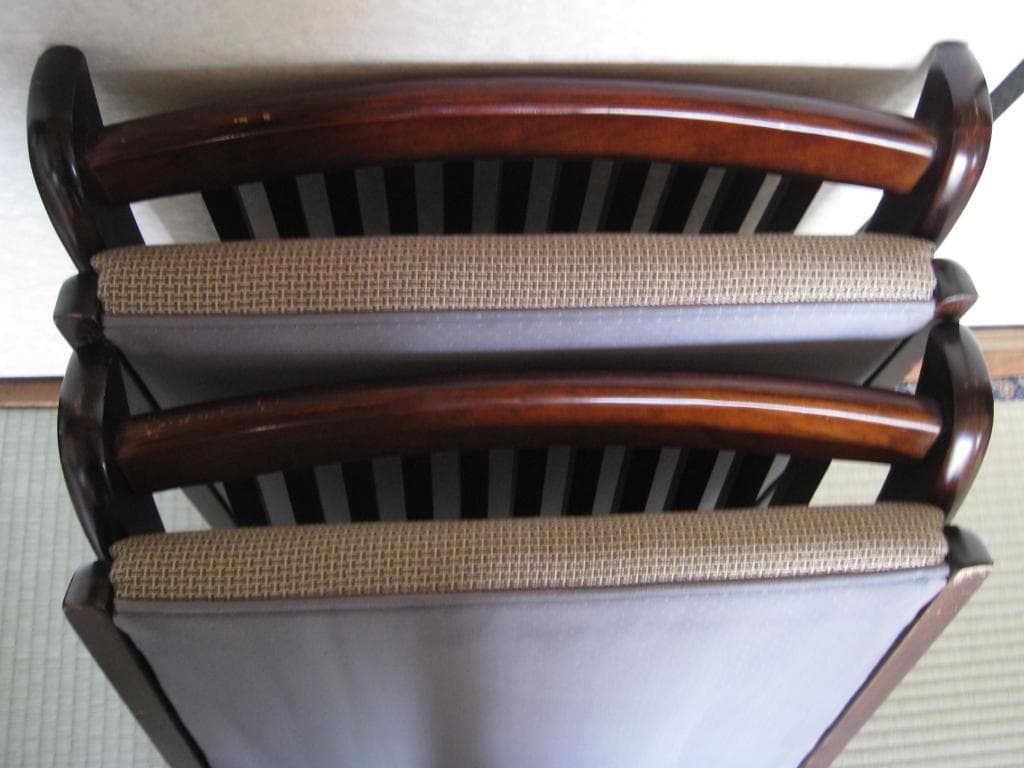 座椅子　木製　2点セット　ブラウン