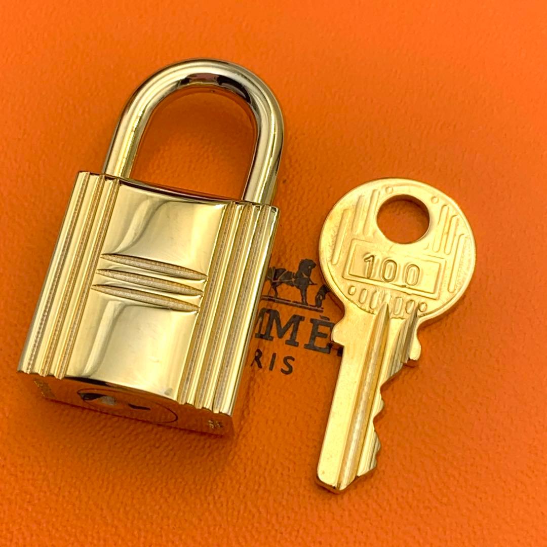 HERMESエルメスカデナ100番ゴールド24Kメッキ鍵付き南京錠