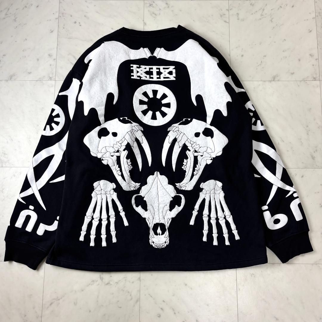 レア✨ KTZ スケルトン L トレーナー オーバーサイズ ビッグシルエット 黒
