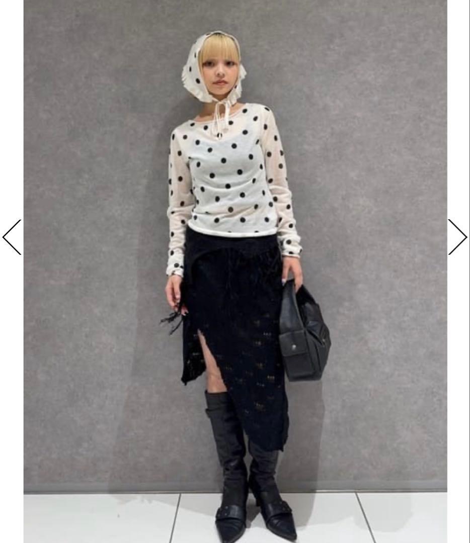 MICHIXSLY DOTS KNIT トップス　ミチスライドットニットトップス