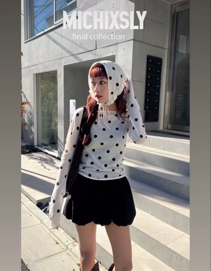 MICHIXSLY DOTS KNIT トップス　ミチスライドットニットトップス