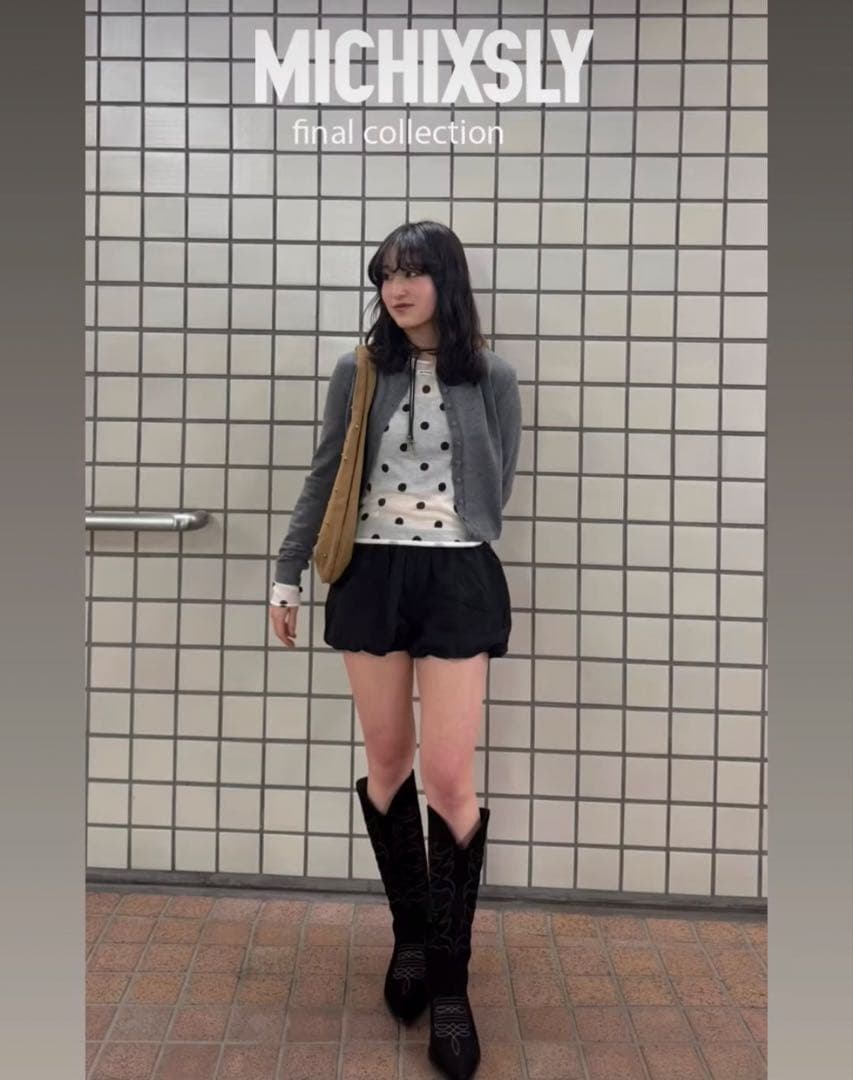 MICHIXSLY DOTS KNIT トップス　ミチスライドットニットトップス