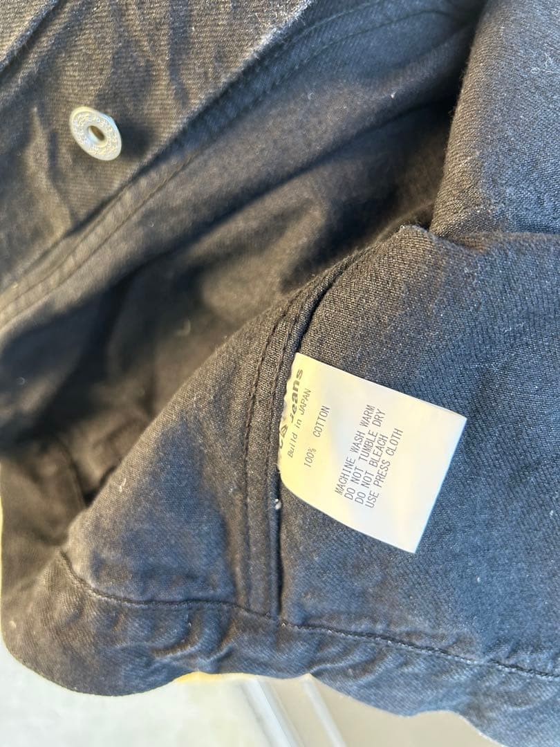 TCB ジーンズS40's デニムジャケット　BK ブラック　大戦　44