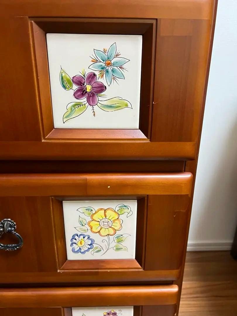 スペインバレンシア家具　カントリー　北欧　アンティーク　タイルタンス　チェスト