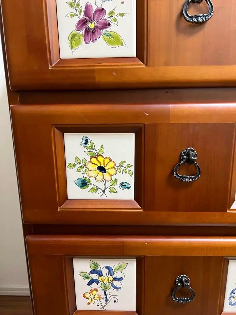 スペインバレンシア家具　カントリー　北欧　アンティーク　タイルタンス　チェスト