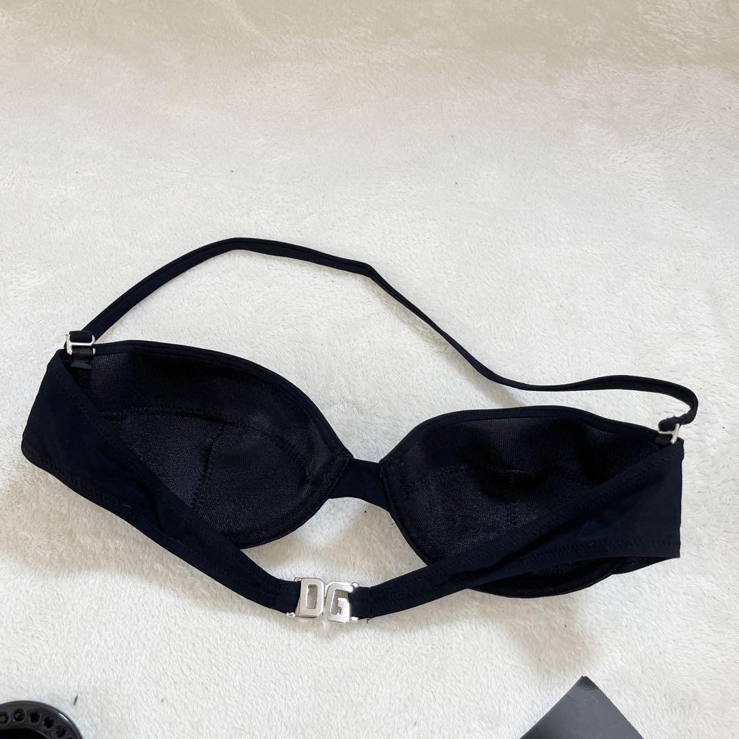 新品タグ付きD&G ドルチェ&ガッバーナ 黒　ビキニ 水着　セパレート　S M