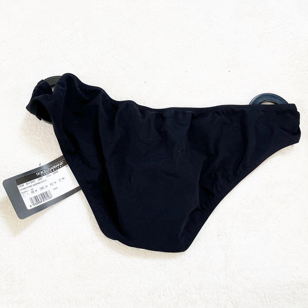 新品タグ付きD&G ドルチェ&ガッバーナ 黒　ビキニ 水着　セパレート　S M