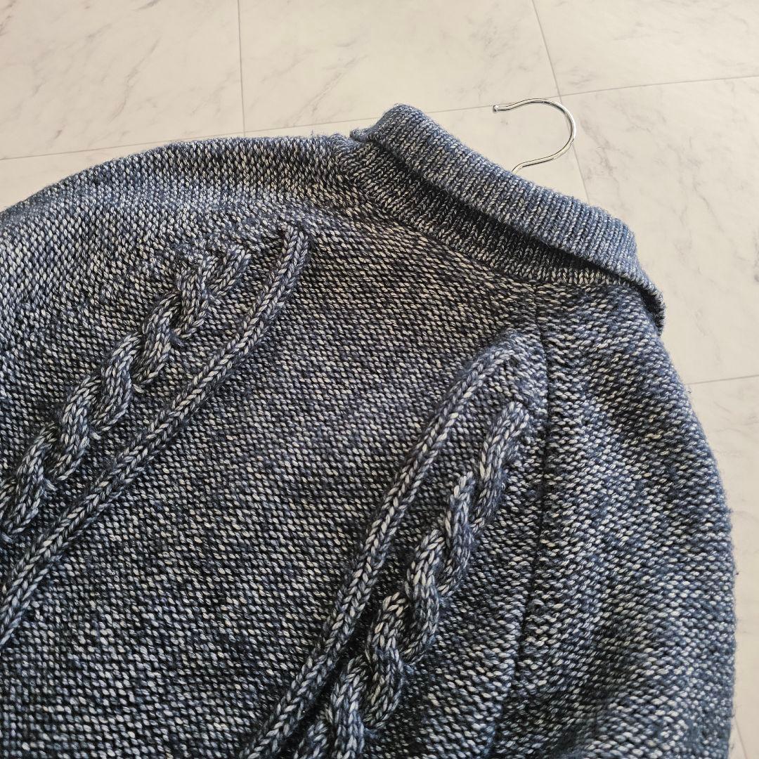 ARMANI JEANS ケーブル編み ワッフル ニット テーラードジャケット