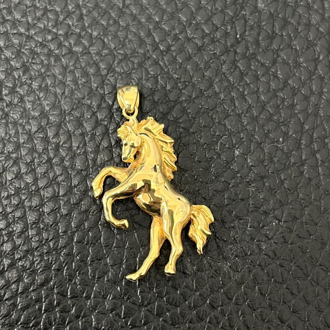 (A120508)K18 チャーム ネックレストップ 馬 18金 YG