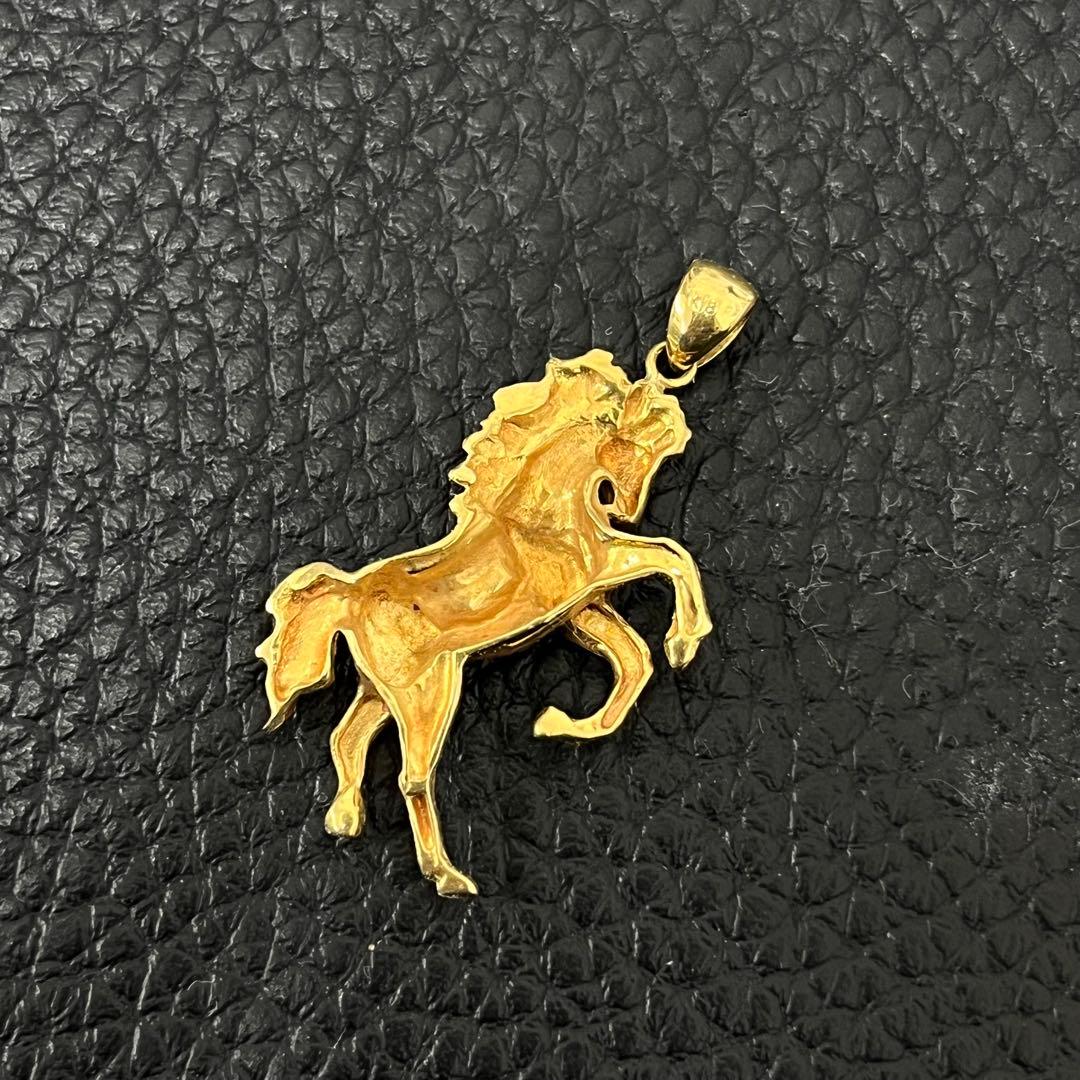 (A120508)K18 チャーム ネックレストップ 馬 18金 YG