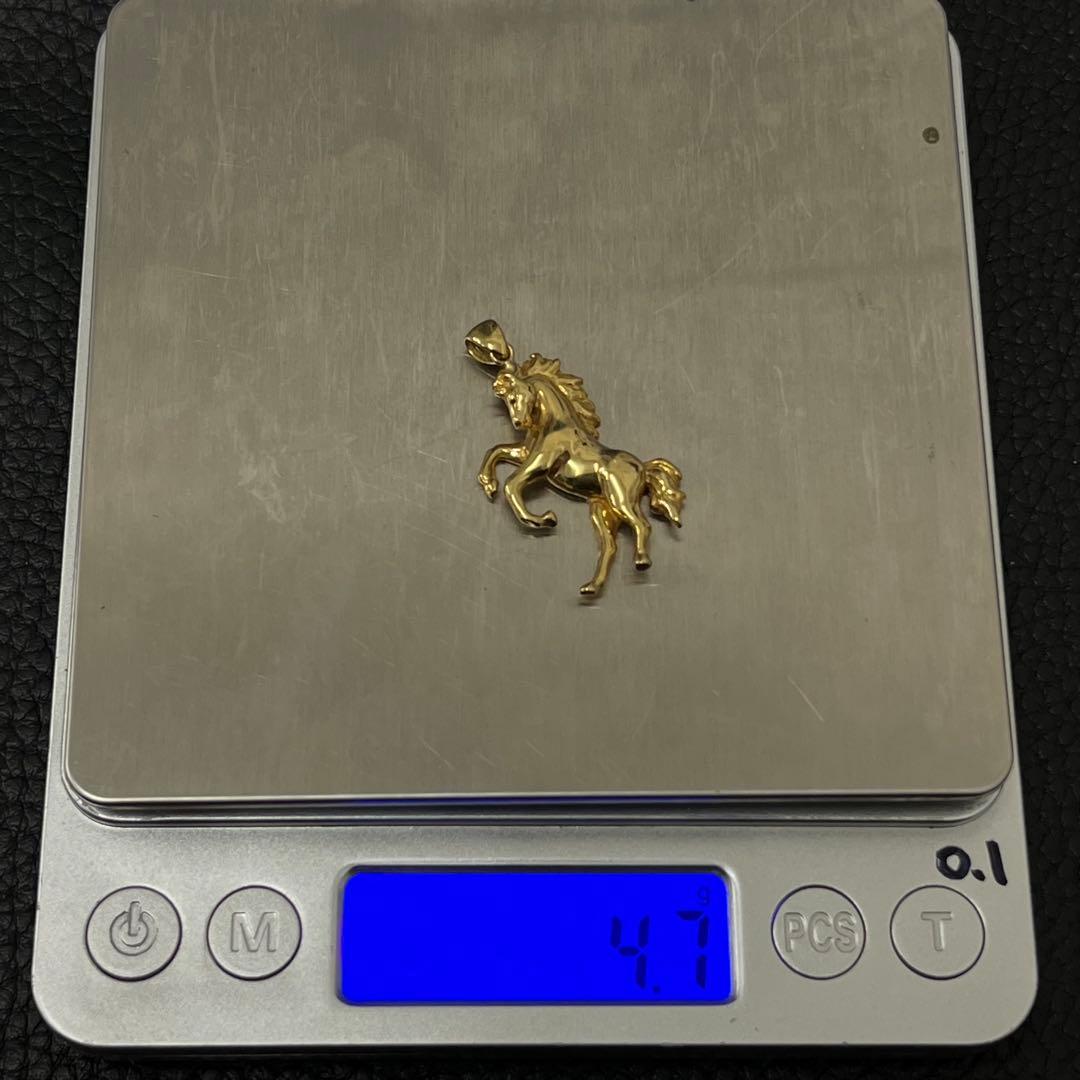 (A120508)K18 チャーム ネックレストップ 馬 18金 YG