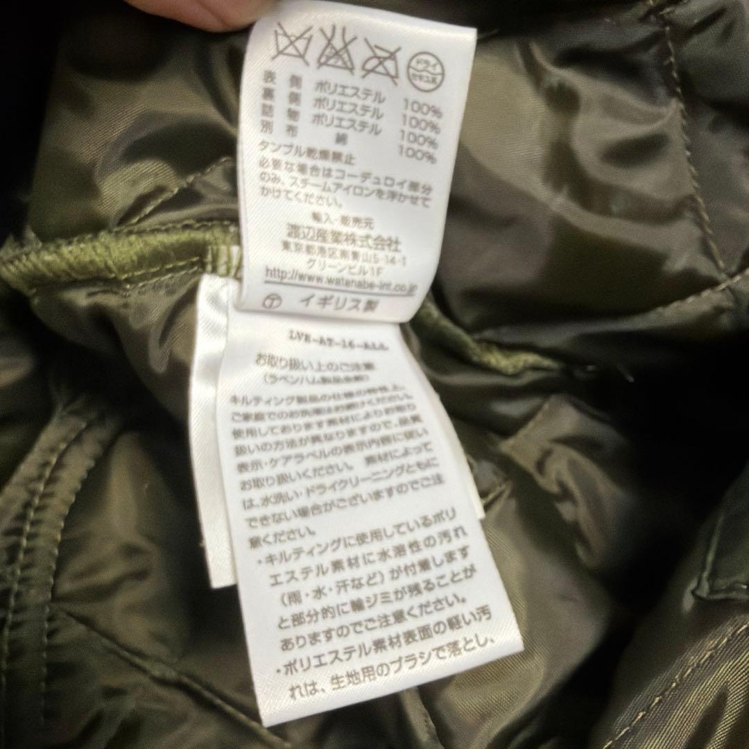 LAVENHAM ラベンハム キルティングベスト オリーブカラー 40