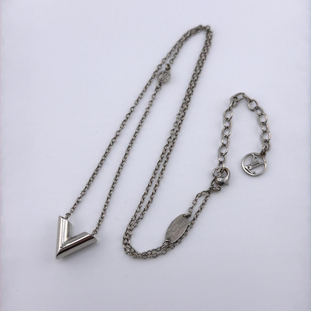 【美品】ルイヴィトン ネックレス コリエ エセンシャルV シルバー