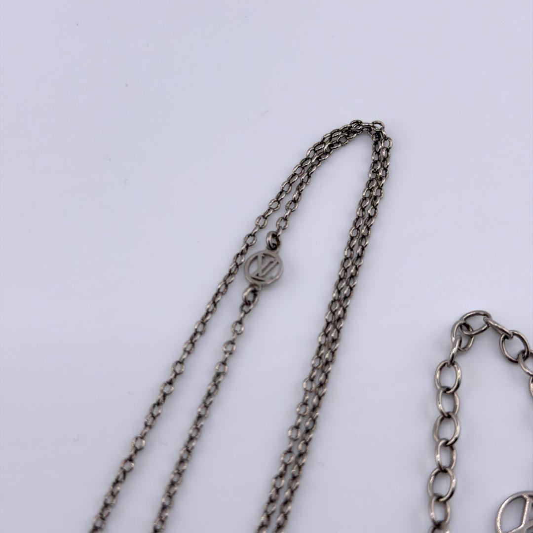 【美品】ルイヴィトン ネックレス コリエ エセンシャルV シルバー