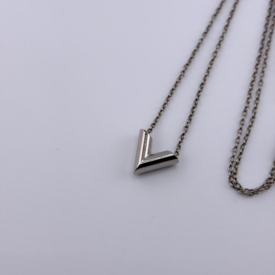 【美品】ルイヴィトン ネックレス コリエ エセンシャルV シルバー