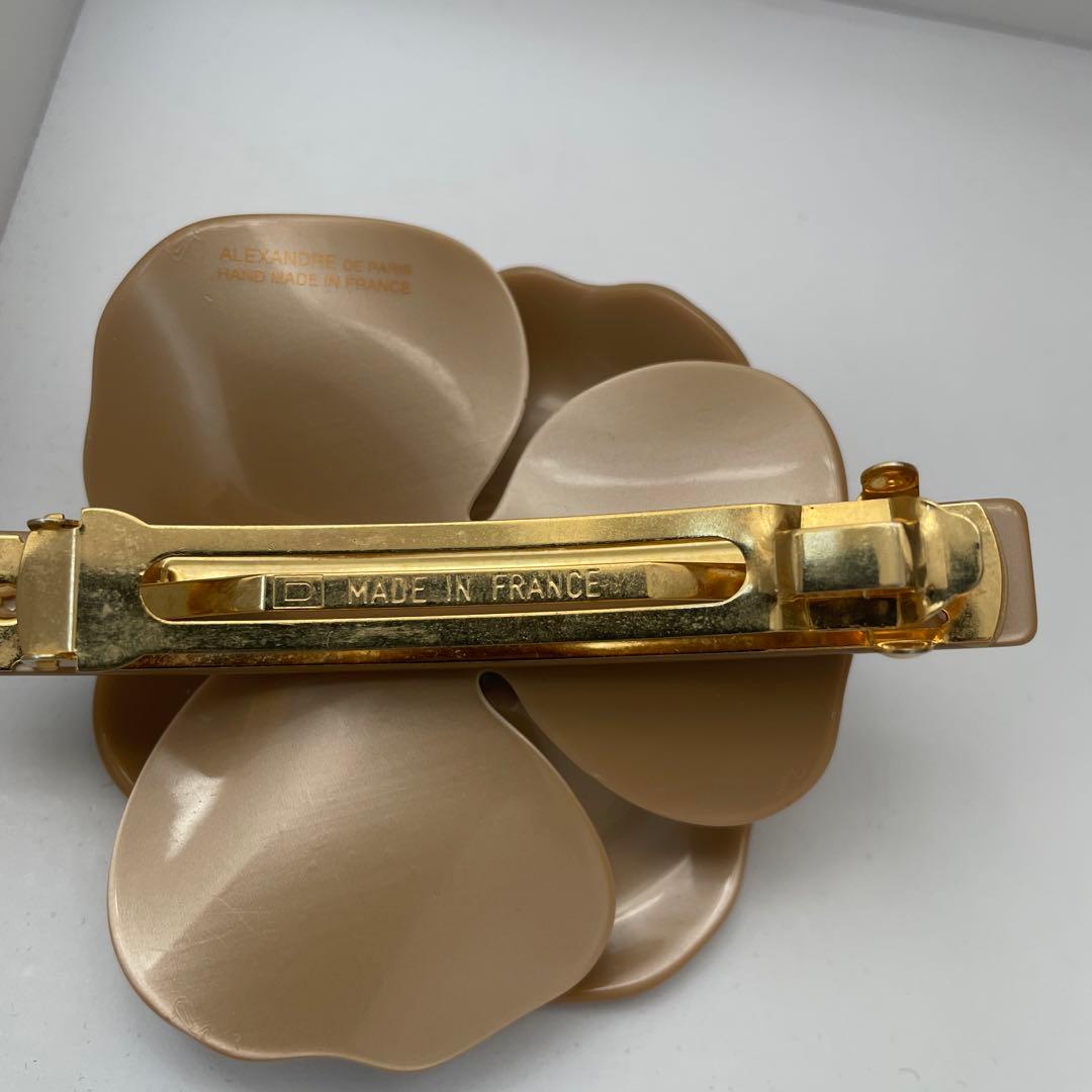 アレクサンドルドゥパリ　ヒョウ柄カメリア　ヘアクリップ　本ミンク　正規品　極美品