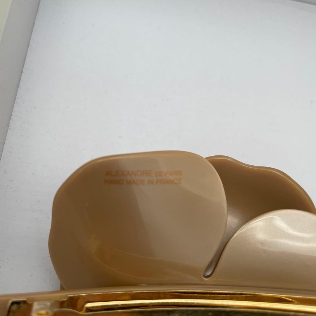 アレクサンドルドゥパリ　ヒョウ柄カメリア　ヘアクリップ　本ミンク　正規品　極美品