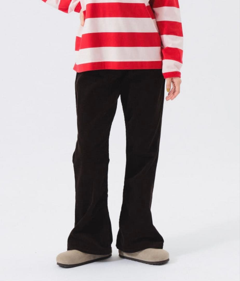 BEAMS BOY ビームスボーイ コード フレア パンツ ダークブラウン 0