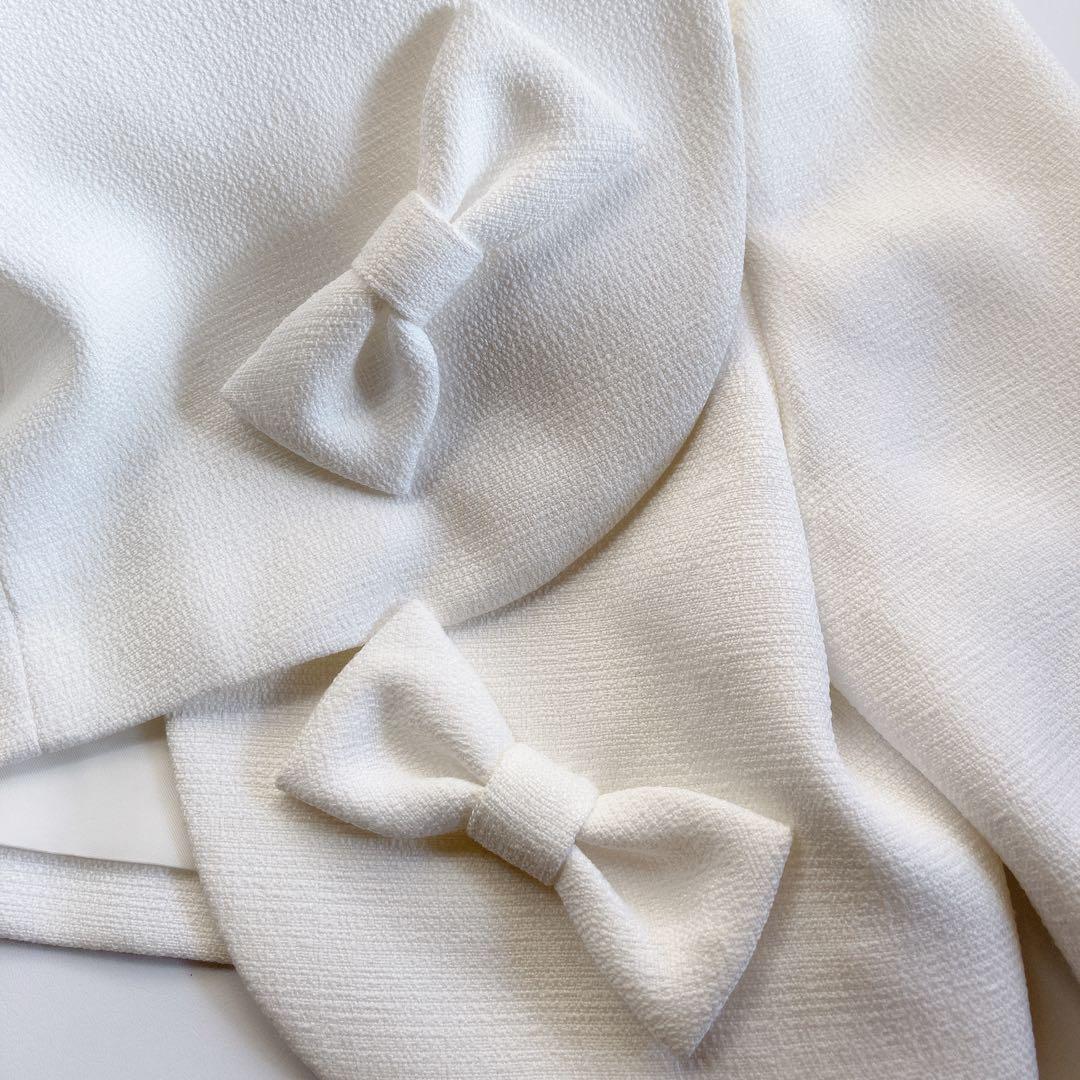 130size ホワイト×チェック セレモニー 入学 卒園 フォーマル 式典