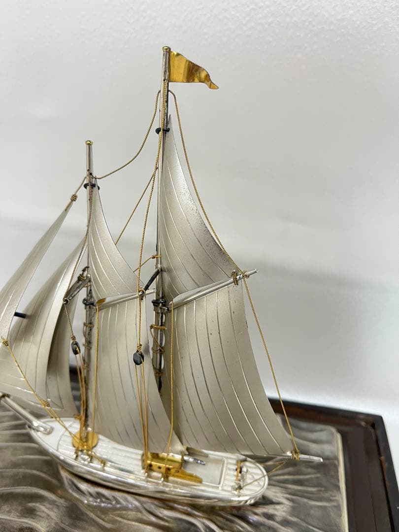 銀製　シルバー　SILVER 銀船　ヨット　置物　オブジェ　工芸品