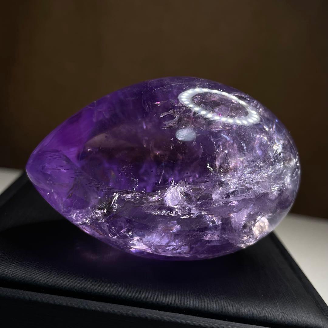 アメジスト卵形オブジェ