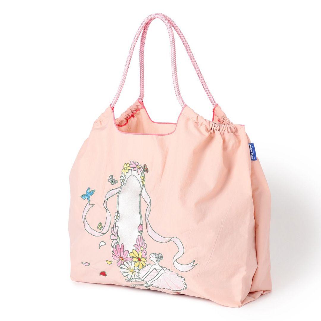 【新品】Ball＆Chain×チャコットフラワーポワントトートLサーモンピンク