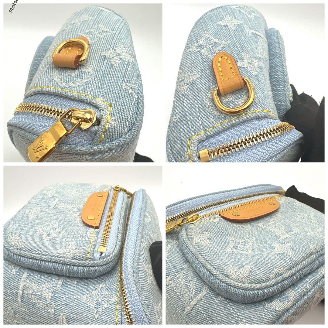 【極美品✨】激レアLOUIS VUITTONミニバムバッグ デニム スカイブルー
