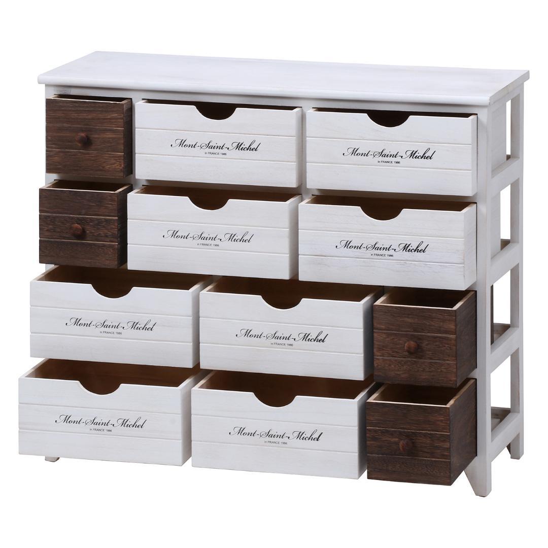 マルチチェスト 4段12杯 幅84 カントリー調