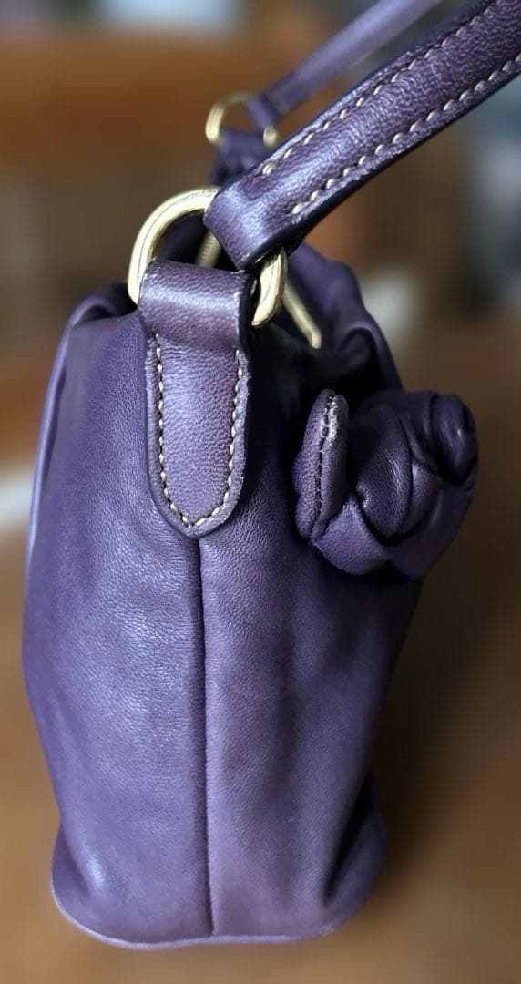 PRADA パープル レザー ハンドバッグ