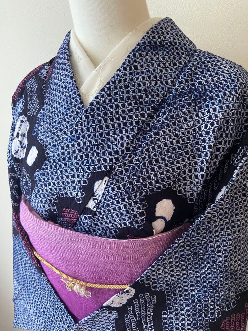 ◻️ メルりんご様◻️有松鳴海絞り浴衣　裄67 身丈160