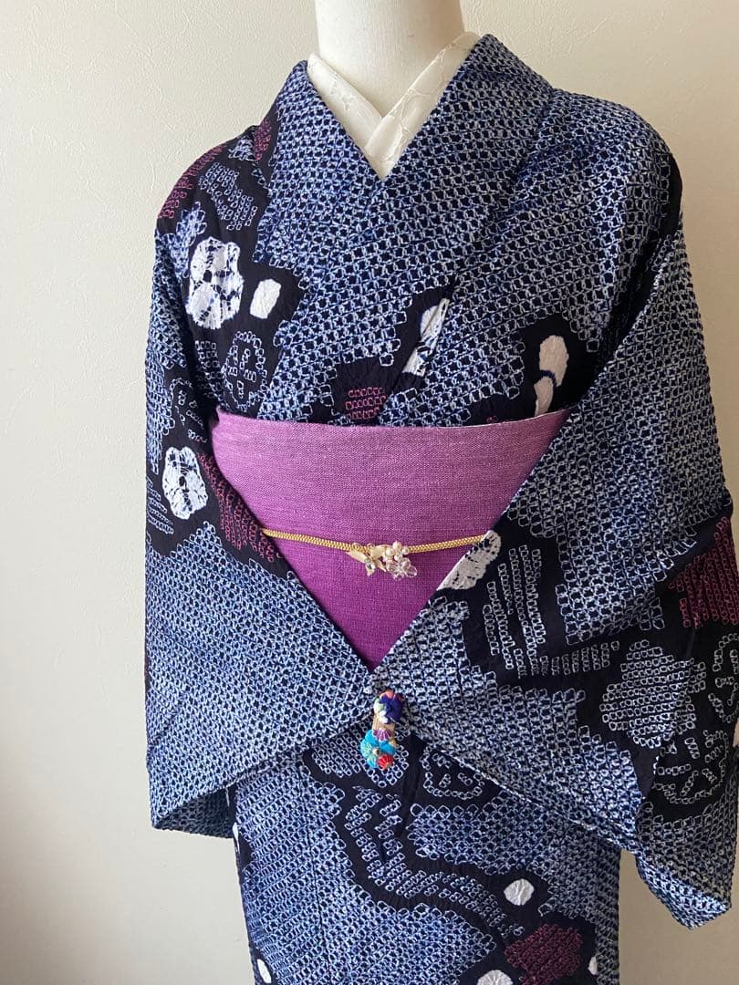 ◻️ メルりんご様◻️有松鳴海絞り浴衣　裄67 身丈160