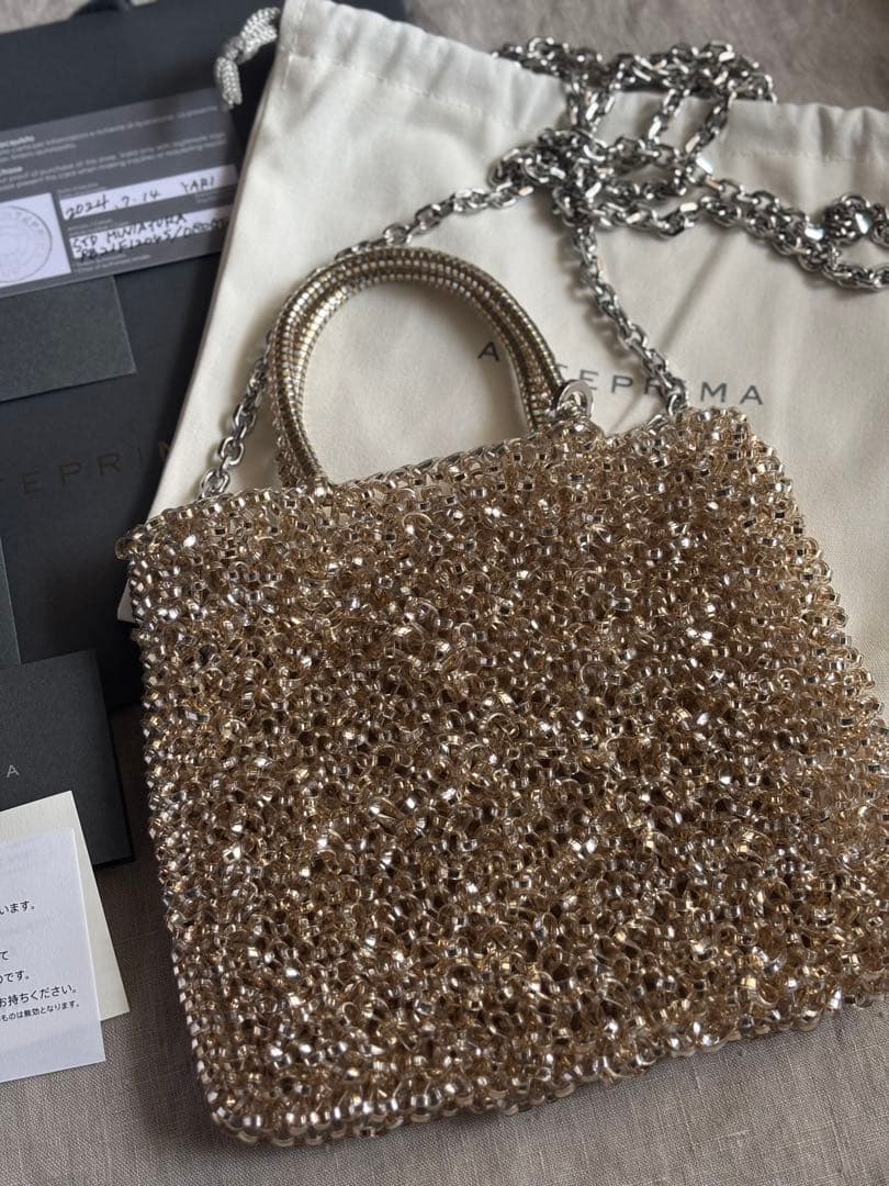 【ANTEPRIMA】ワイヤーバッグ ミニアトゥーラ シルバーゴールド