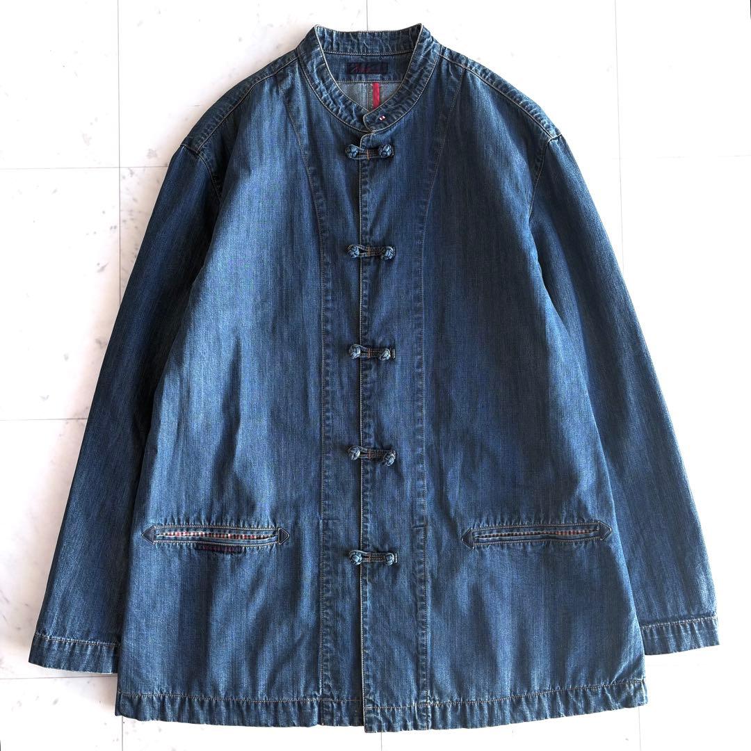 PAPAS パパス デニムチャイナジャケット カバーオール Lサイズ