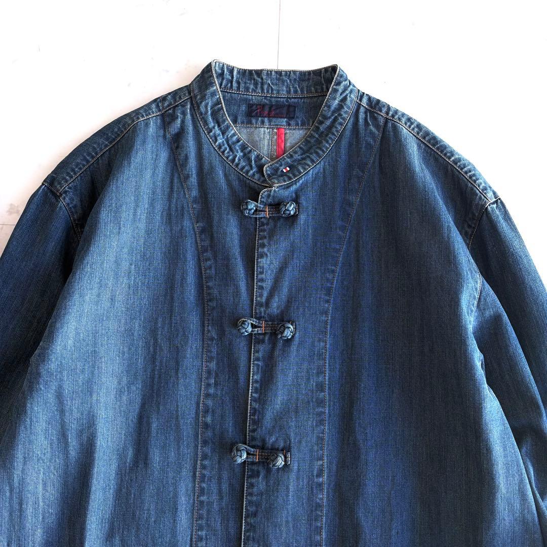 PAPAS パパス デニムチャイナジャケット カバーオール Lサイズ