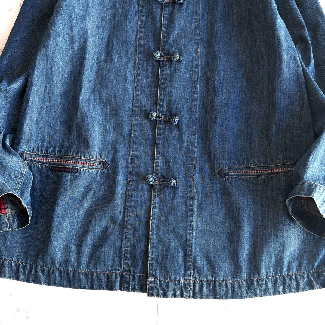 PAPAS パパス デニムチャイナジャケット カバーオール Lサイズ