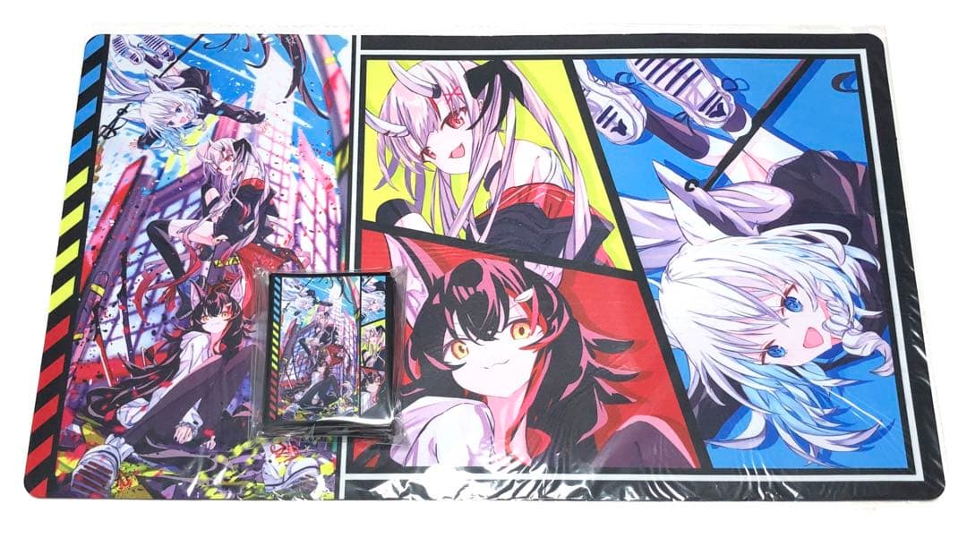 ホロライブ 百鬼あやめ 白上フブキ 大神ミオ スリーブ プレイマット セット q