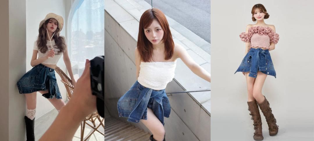 ダーリッチ darich ドッキングデザインデニムショートパンツ ブルー S