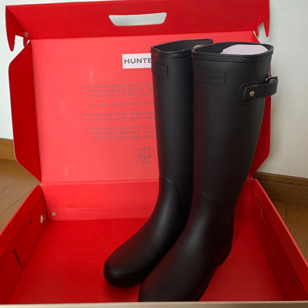HUNTER ブラック 長靴 スタッズ付き 24cm