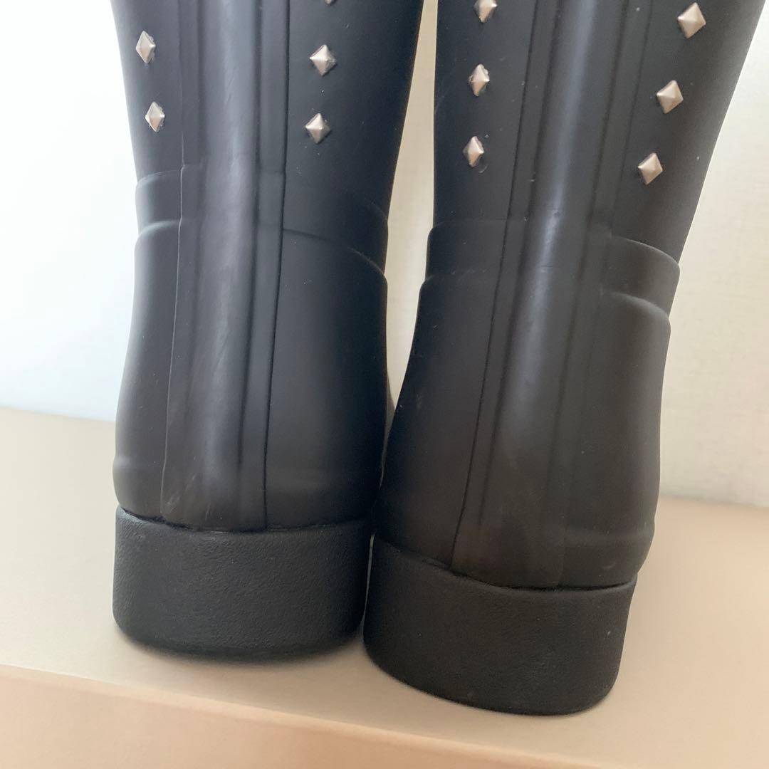 HUNTER ブラック 長靴 スタッズ付き 24cm