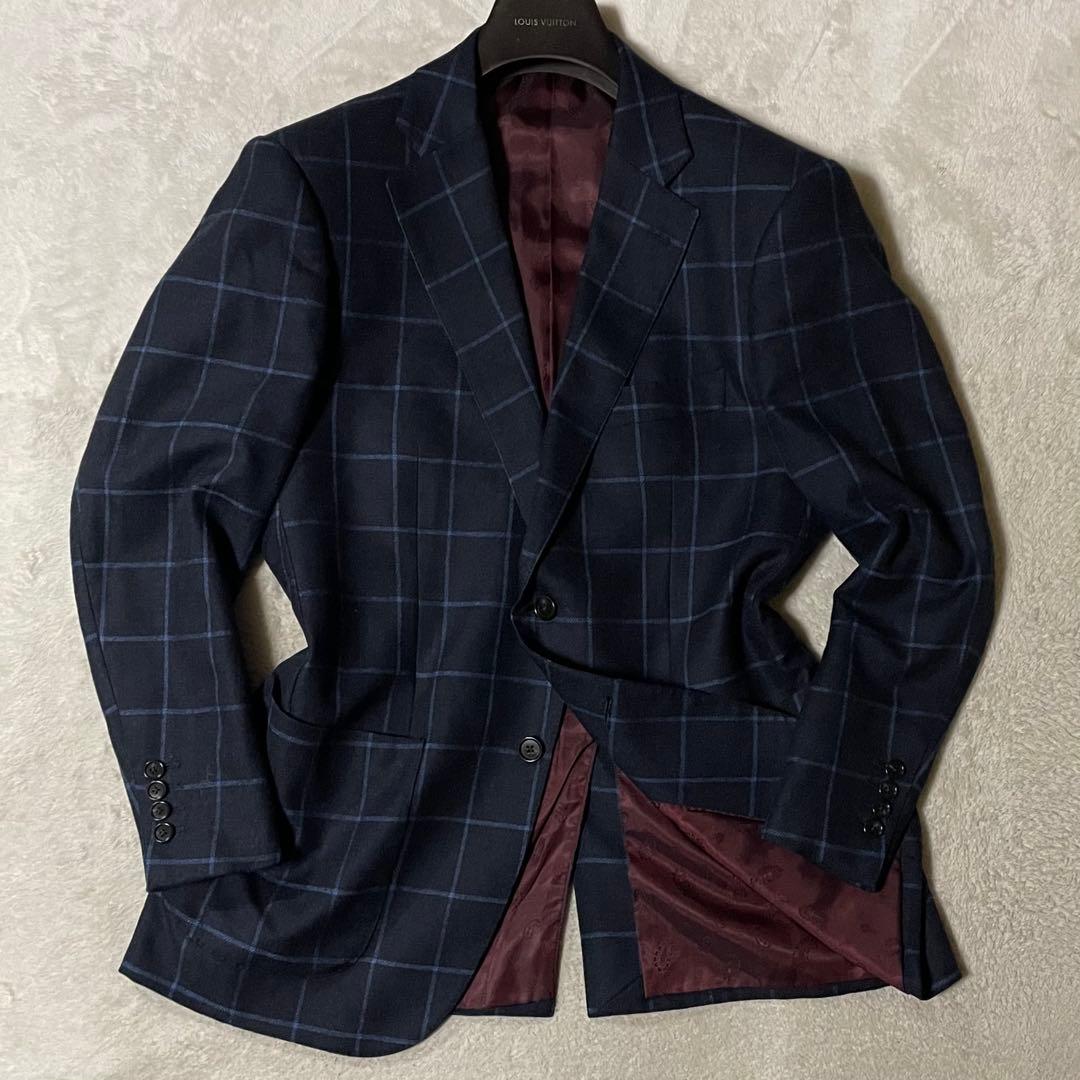 専用伊・ロロピアーナ社「カシミヤ＆シルク」×RESPECT チェックジャケット美