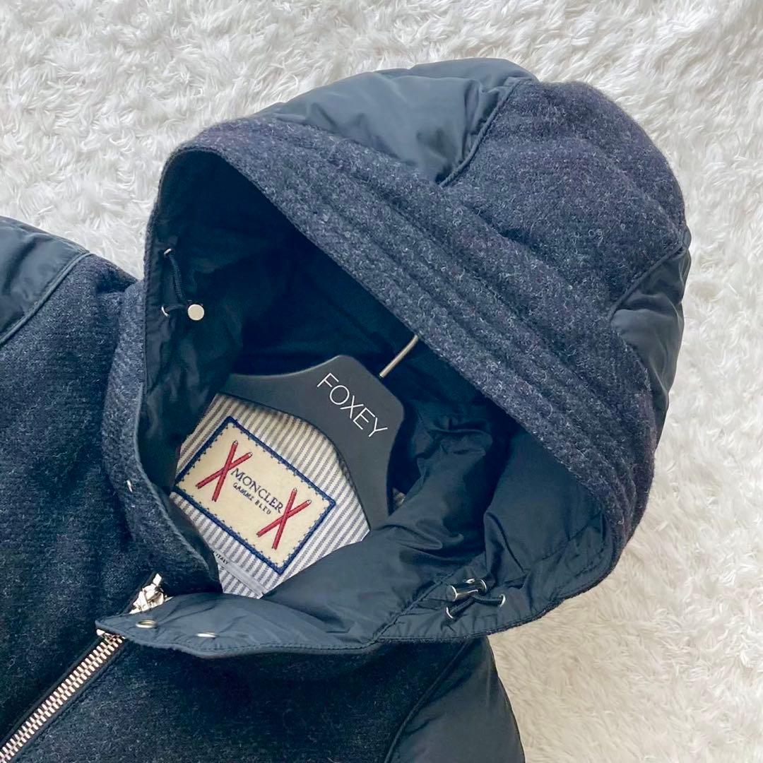 モンクレール モンクレールガムブルー ウール ダウンジャケット ブラック