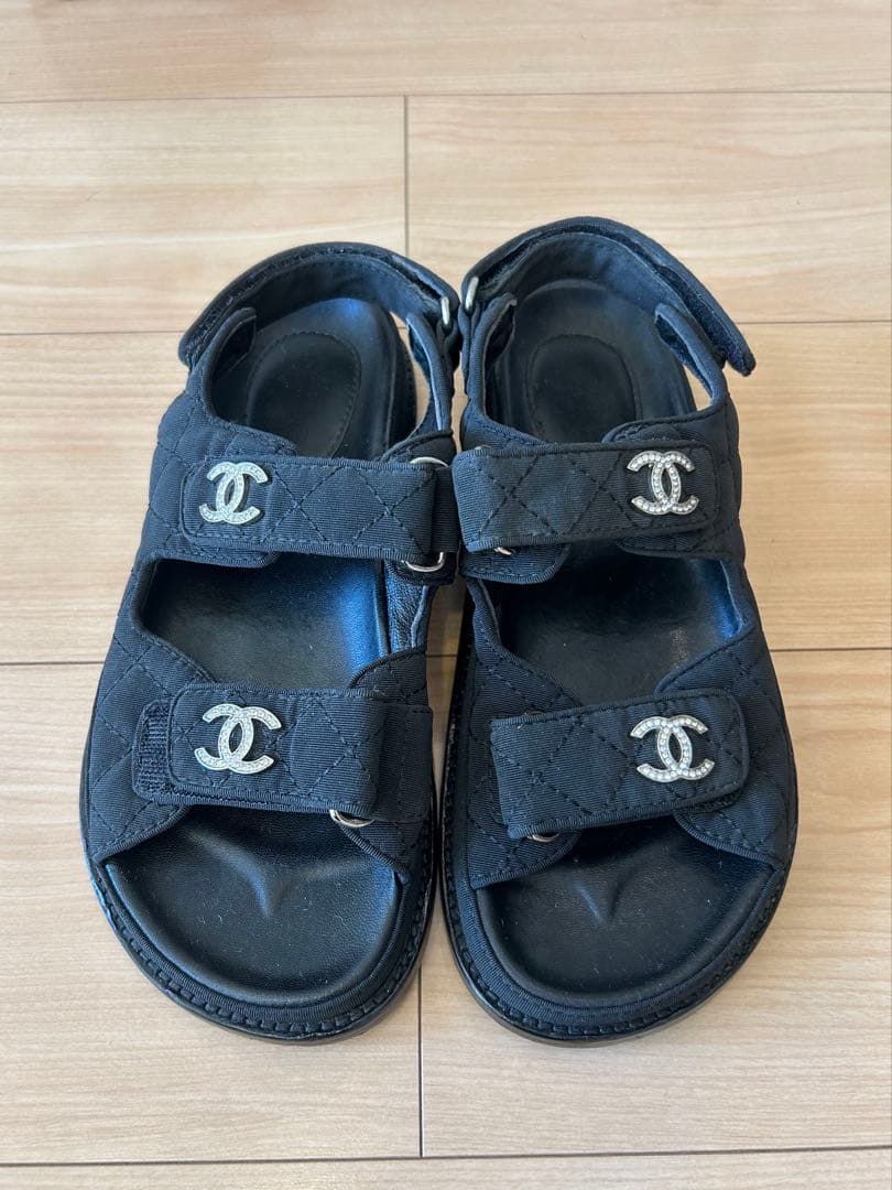 CHANEL ブラック スポーツサンダル　36