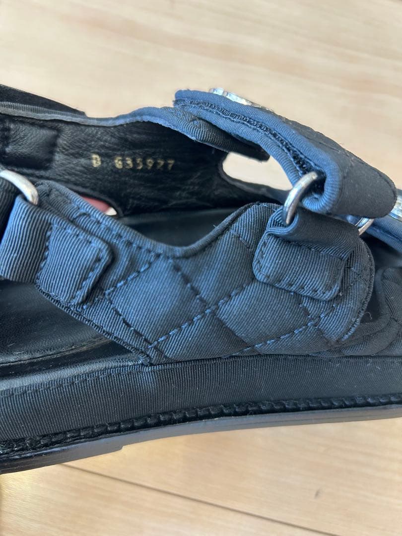 CHANEL ブラック スポーツサンダル　36