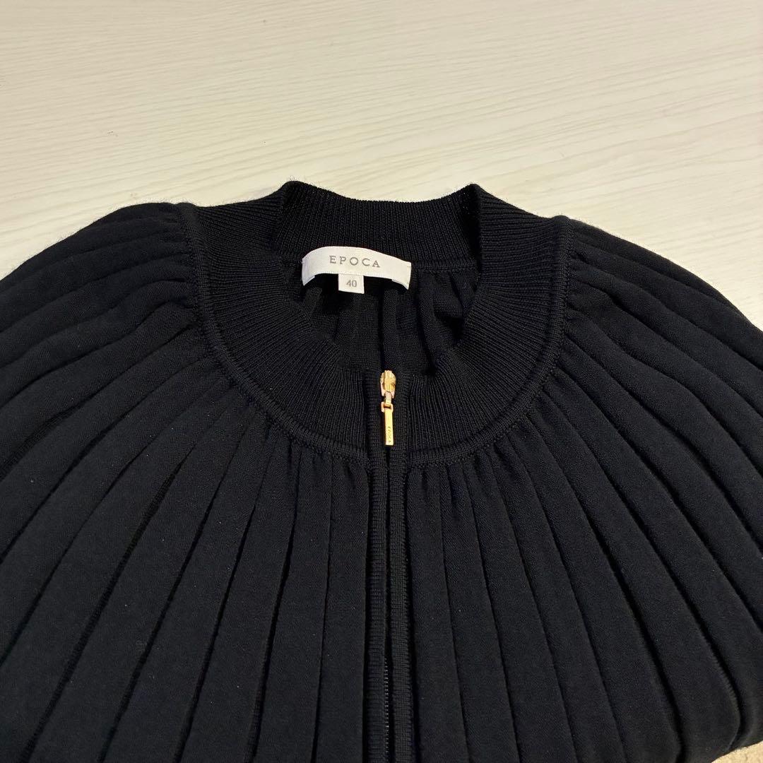 EPOCA エポカ 定価7.2万 プリーツケープジップニット ブラック 40