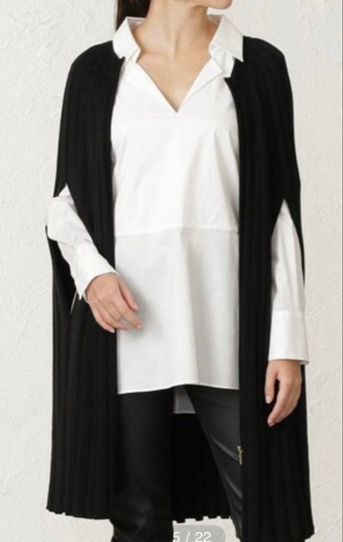 EPOCA エポカ 定価7.2万 プリーツケープジップニット ブラック 40