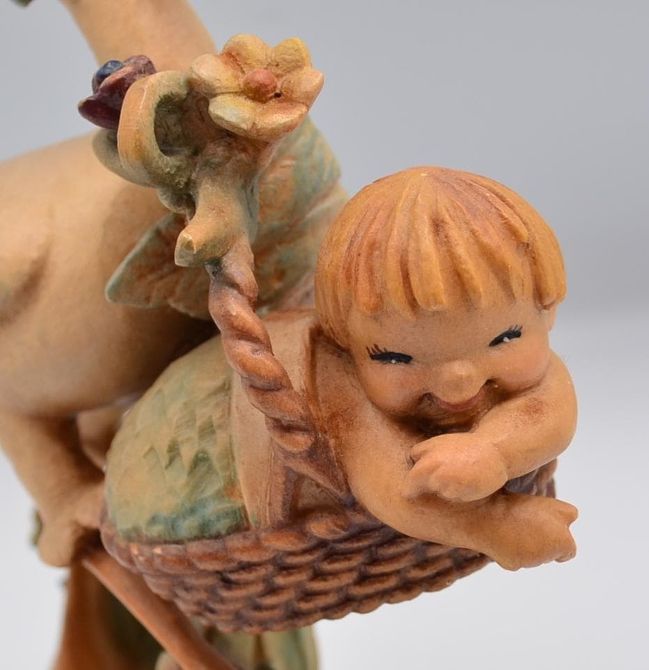 愛らしい到着　アンリ　ANRI　木彫り人形　イタリア　高さ16ｃｍ　ヴィンテージ